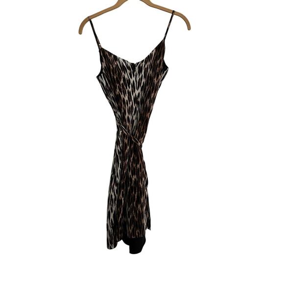 L’Agence Brown Leopard Print Jodie Sauvage Silk Bias Cut Slip Dress Size Small - Picture 13 of 15